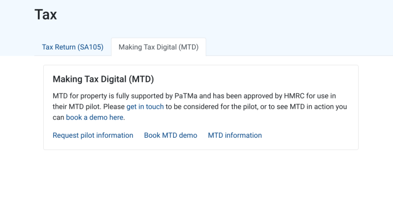 Property tax and MTD